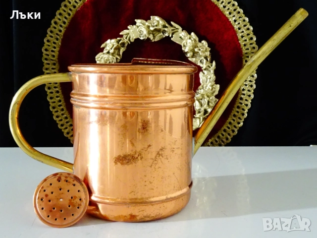 Медна лейка с душ 1 литър,перфектна. , снимка 8 - Антикварни и старинни предмети - 52381845