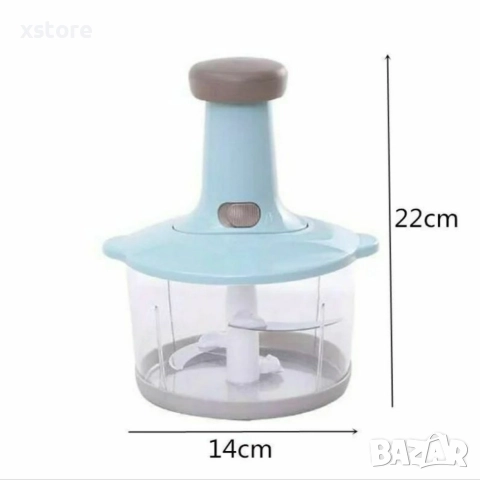 Кухненски робот, чопър с три остриета и ръчно предпазно заключване, 1,5 л., снимка 2 - Кухненски роботи - 52595340