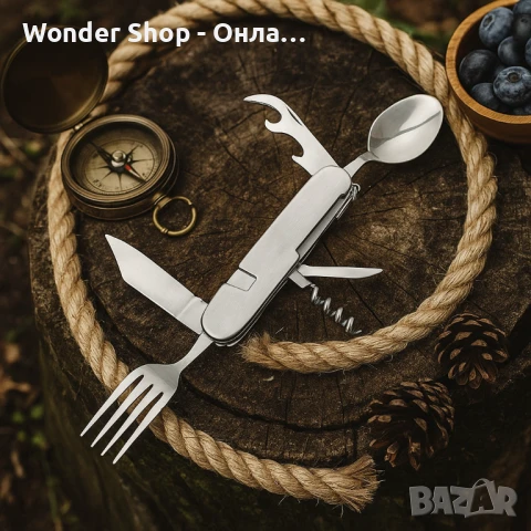 🗻🔪 Мултифункционално ножче 6 в 1 – всичко, от което се нуждаеш на открито!  , снимка 4 - Къмпинг мебели - 51416687