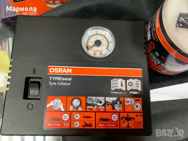 Авариен комплект уплътнител за гуми OSRAM - TYREseal KIT, за спукана гума OTSK4, снимка 6 - Аксесоари и консумативи - 47214533