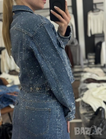 дамски комплекти яке и пола деним с камъни , снимка 2 - Комплекти - 51832033
