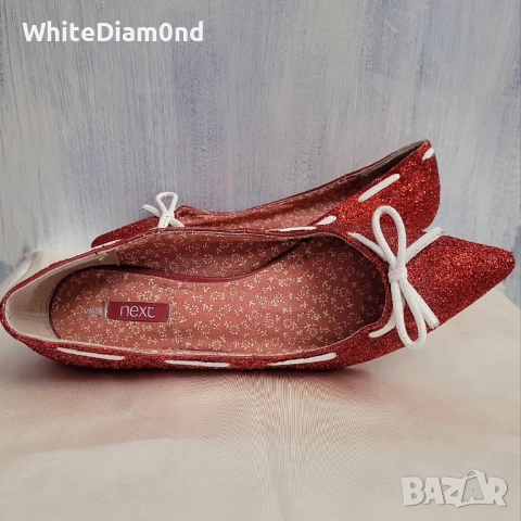 Стилни празнични червени дамски обувки на ток номер 38, снимка 3 - Дамски обувки на ток - 52354009