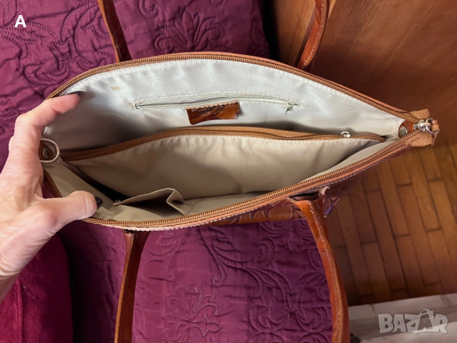 Дамска чанта естествена кожа, снимка 5 - Чанти - 33684202