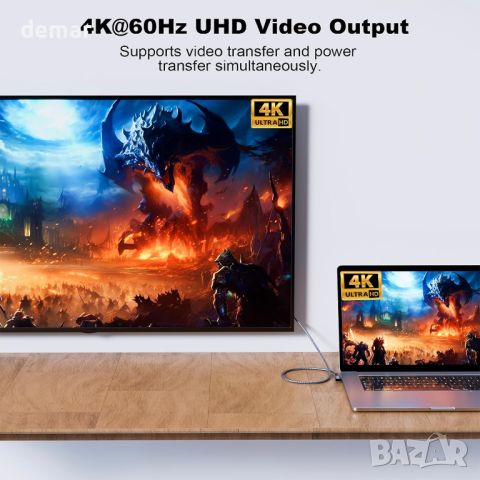 Кабел CHENLENIC 20Gbps, USB C 3.2 Gen 2, 2 x 2 метра, Type C 4K@60Hz UHD Video 5A/240W PD3.1, снимка 6 - Кабели и адаптери - 46643630