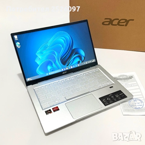 НО Acer Swift 3/14” IPS/Ryzen 7 5700U/16GB/512GB/Гаранция