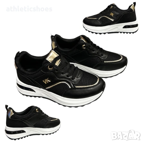 Дамски маратонки в черно на платформа- 2026, снимка 2 - Маратонки - 53579596