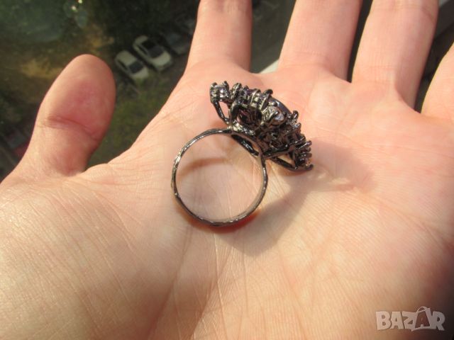 сребърен пръстен с 13x9мм сапфир подходящ за подарък, снимка 4 - Пръстени - 45368480