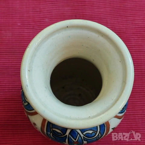 Антична османска,турска ваза "Кютахя" края на 19-ти век. , снимка 8 - Вази - 53178656