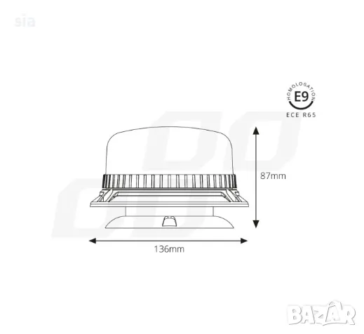 АВАРИЙНА ЛАМПА AMIO W03M, МАГНИТНА, R65 R10, 36LED, 12 / 24V, IP56, снимка 2 - Аксесоари и консумативи - 39626634