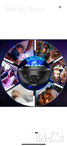 Нощна лампа с проекция на звезда и луна, снимка 14 - Друга електроника - 52862067