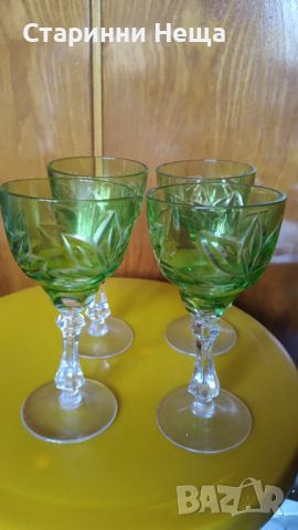 Ретро Винтидж стар цветен кристал кристални чаши за вино , снимка 7 - Антикварни и старинни предмети - 45724903
