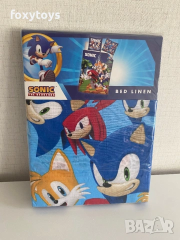 Детски спален комплект Sonic the Hedgehog, Соник– спално бельо за единично легло 140х200 см, снимка 2 - Спално бельо и завивки - 54224559