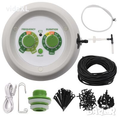 vidaXL Комплект за автоматично вътрешнокапково напояване с контролер(SKU:48041