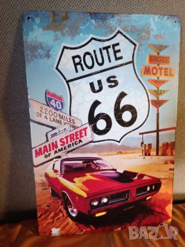 ROUTE US 66-MAIN STREET of America-метална табела(плакет), снимка 3 - Аксесоари и консумативи - 45803906