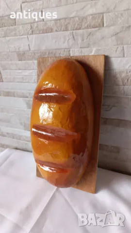 Стар макет на хляб - дърво и гипс, снимка 9 - Антикварни и старинни предмети - 50092847