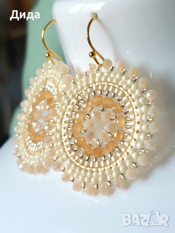 Нови обеци с кукички в три цвята, снимка 4 - Обеци - 53959474