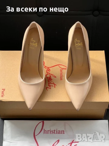 Christian Louboutin Дамски Бежови Обувки На Ток Кристиян Лоботин Код E675, снимка 3 - Дамски обувки на ток - 51112166