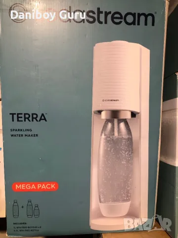 Уред за газирана вода Sodastream Megapack Terra бяла Машина за сода, снимка 3 - Други - 48652471