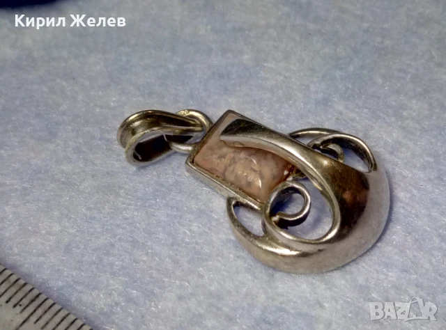 СКЪПОЦЕНЕН АЖУРЕН СРЕБЪРЕН МЕДАЛЬОН СРЕБРО 925 с ШЛИФОВАН ЯСПИС РЪЧНА АРТ ИЗРАБОТКА 30680, снимка 4 - Колиета, медальони, синджири - 50489180