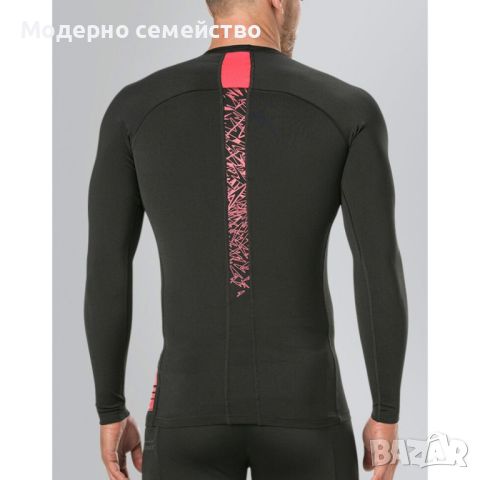 Мъжка блуза speedo boom long sleeve rash top black red, снимка 2 - Блузи - 46702759