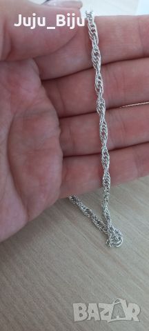 Сребърен синджир, дължина 55см. , снимка 2 - Колиета, медальони, синджири - 46097675