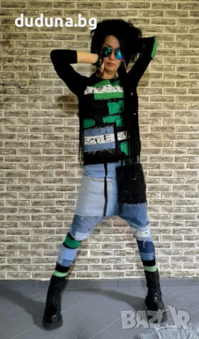 Див дамски сет дънкови потури и блуза в стил ДУДУНА!, снимка 3 - Комплекти - 52841870