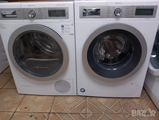 Комплект пералня и сушилня с термопомпа Бош Bosch Home Professional A+++ 8кг Made in Germany , снимка 8 - Перални - 52787498