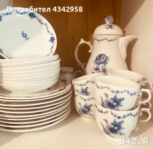 Винтидж порцеланов сервиз Fürstenberg “Lottine”, Германия (28 части, 1950–70 г.) , снимка 2 - Антикварни и старинни предмети - 54014762