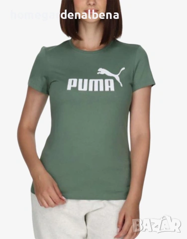 Дамска тениска с лого — памук — зелена — размери XS-L