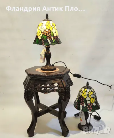 Настолна лампа в стил Тифани – модел „Слънчогледи и грозде“, снимка 2 - Настолни лампи - 49621628