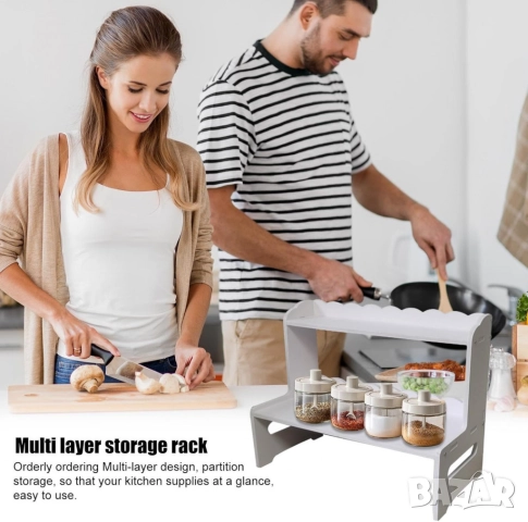 Двуслоен органайзер за плот – Идеален ред и стил във всяко пространство, снимка 4 - Други стоки за дома - 52032389