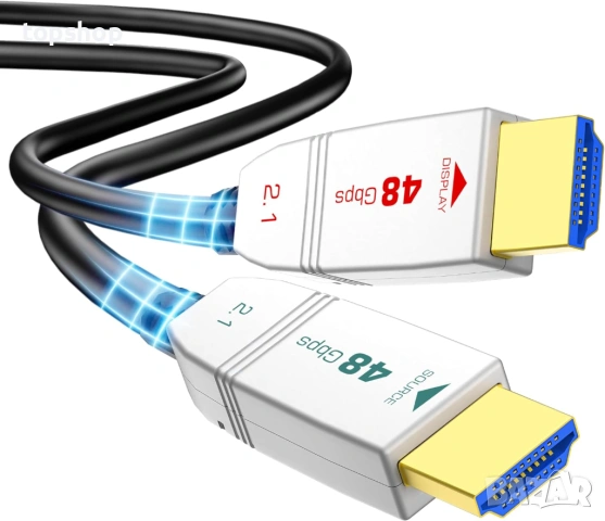 Чисто нов запечатан 8K Оптичен HDMI 2.1 Кабел FeizLink – 20 метра (4K/120Hz, 48Gbps) 