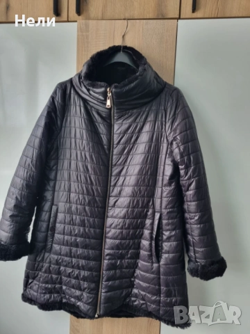 Двулицево дамско палто еко пух. , снимка 6 - Якета - 53130924