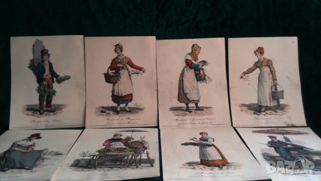 19 век Комплект от 12 гравюри от „Виковете на Париж“ от Карл Верне, снимка 4 - Антикварни и старинни предмети - 51263360