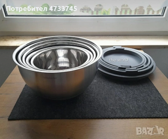 Комплект купи от неръждаема стомана 1810 с капаци, снимка 5 - Прибори за хранене, готвене и сервиране - 53437976