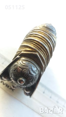 сребърна възрожденска гривна рогатка с позлата , снимка 14 - Антикварни и старинни предмети - 45221898