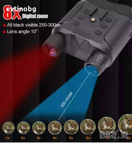 Бинокъл за нощно виждане,8x цифрово увеличение, снимка 6 - Оборудване и аксесоари за оръжия - 54081870