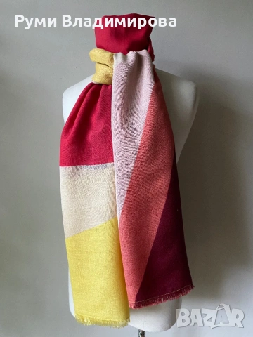 Голям шал Beck Sondergaard oт 50 %коприна и 50 % вълна, снимка 3 - Шалове - 54061942