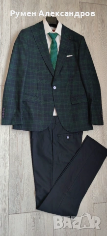 Мъжки костюм за абитуриентски бал  OWEN р-р S = №46 к-кт с риза, снимка 5 - Костюми - 54019834