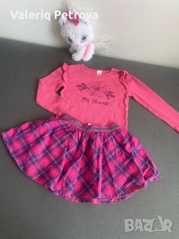 Детска пола, блузка и жилетка, снимка 4 - Детски рокли и поли - 43662726