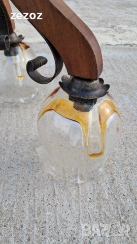 Абажур метал и дърво, снимка 6 - Лампи за таван - 53809339