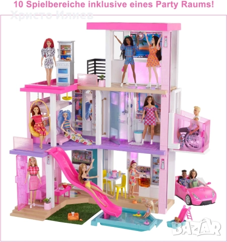Къща за кукли Barbie Dreamhouse 114 см Къща на мечтите с пързалка асансьор, снимка 2 - Кукли - 52074244