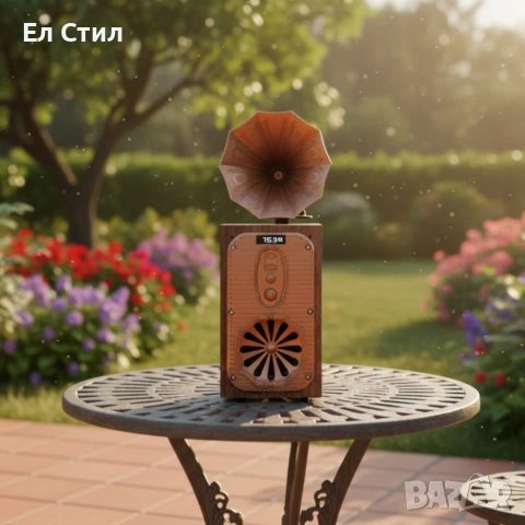 Bluetooth радио колонка AS39, 1x8W, 1200mAh, Кафяв – ретро звук, снимка 4 - Bluetooth тонколони - 53565423