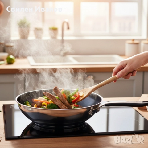 Универсален тиган - Tefal x Jamie Oliver, 28 см – когато вкусът и удобството са гарантирани, снимка 6 - Съдове за готвене - 51829571