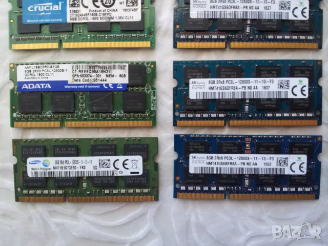 8GB DDR3L 1600MHz Ram за лаптоп SODIMM и за настолен компютър 12м гаранция, снимка 3 - RAM памет - 47663236