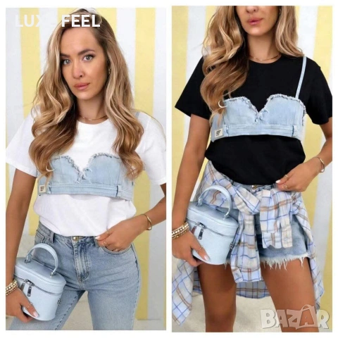 ✨Тениски с Деним Акцент 