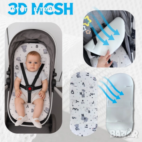 Постелка против изпотяване Лукс 3д меш букви, снимка 1