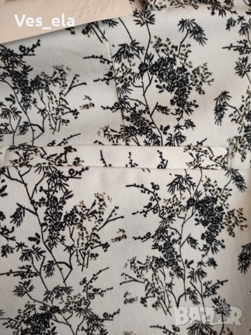 нов панталон тип клин в черно и бяло с еластичност H&M , снимка 4 - Панталони - 53569817