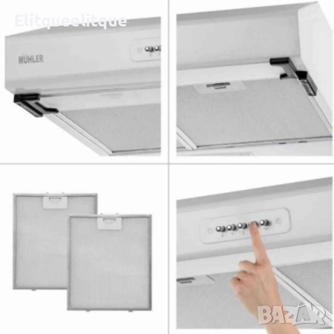 Абсорбатор, 160W, класик, бял, AMK- 2119IX, 160W, класик, INOX, 2 мотора, снимка 2 - Абсорбатори - 52241774