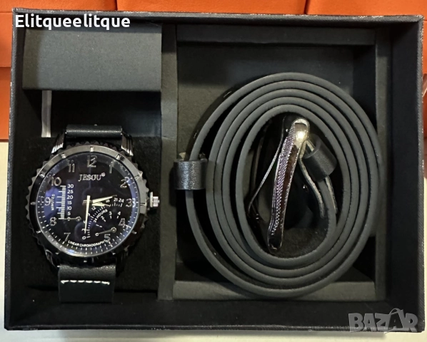 Стилен мъжки комплект - Часовник и колан, снимка 3 - Бижутерийни комплекти - 52333670